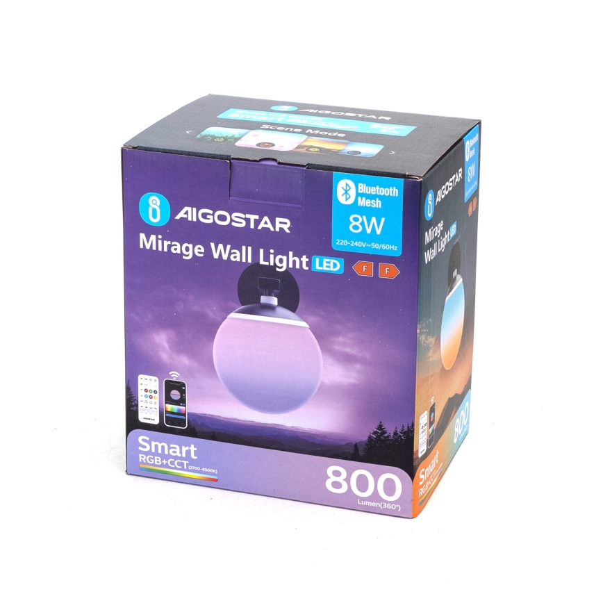 Aigostar - LED RGBW Aplique regulable MESH Inteligente LED/8W/230V + control remoto