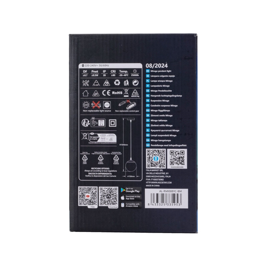 Aigostar - LED RGBW Lámpara colgante regulable MESH LED/8W/230V 2700-6500K blanco + control remoto