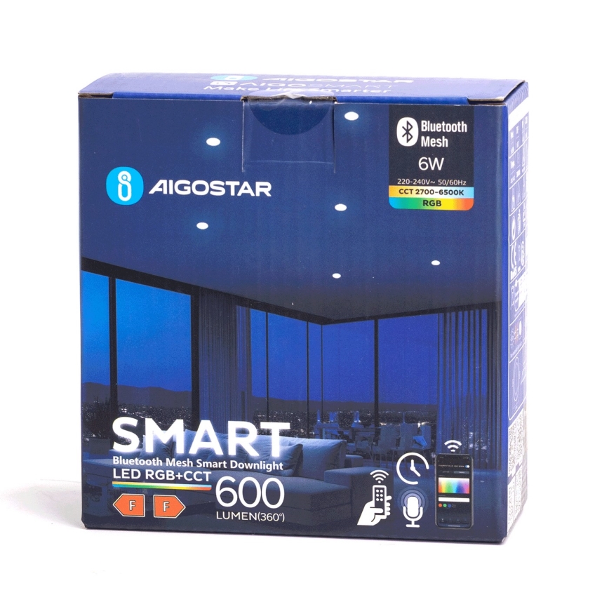 Aigostar - LED RGBW Lámpara empotrable regulable para el baño MESH Inteligente LED/6W/230V 2700-6500K IP44