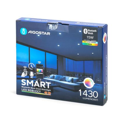 Aigostar - LED RGBW Lámpara empotrable regulable MESH LED/15W/230V 2700-6500K diá. 17 cm