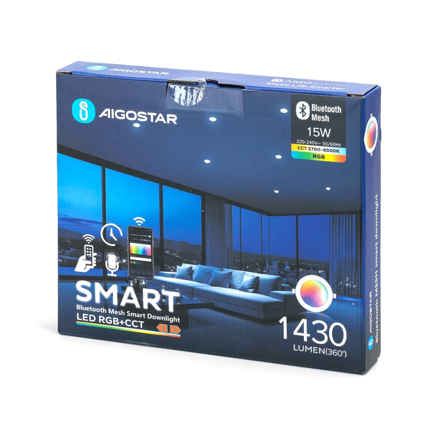 Aigostar - LED RGBW Lámpara empotrable regulable MESH LED/15W/230V 2700-6500K diá. 17 cm
