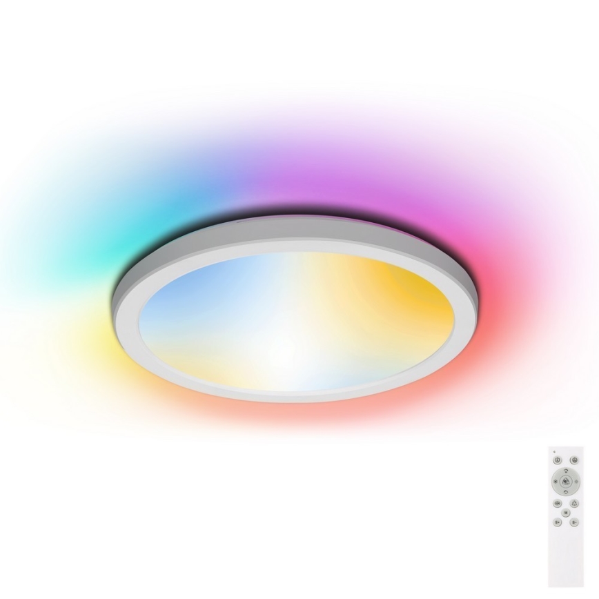 Aigostar - LED RGBW Plafón regulable para el baño LED/18W/230V 3000-6500K diá. 30 cm IP44 + control remoto