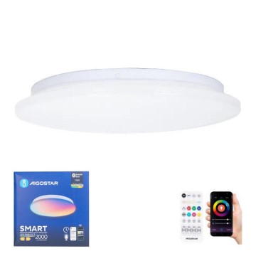 Aigostar - LED RGBW Plafón regulable para el baño MESH Inteligente LED/18W/230V 3000-6500K IP44 + control remoto