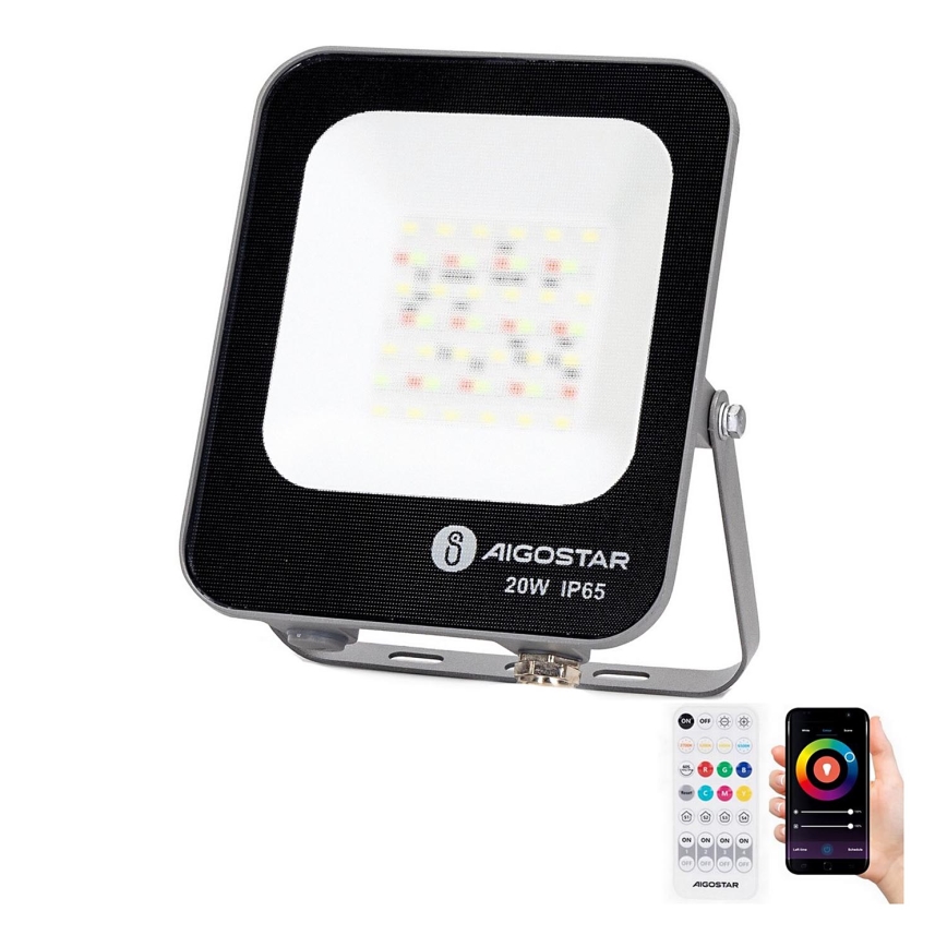 Aigostar - LED RGBW Proyector regulable MESH Inteligente LED/20W/230V 6500K IP65 + control remoto