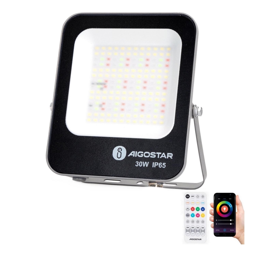 Aigostar - LED RGBW Proyector regulable MESH Inteligente LED/30W/230V 6500K IP65 + control remoto