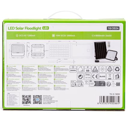 Aigostar - LED RGBW Proyector solar regulable LED/100W/3,4V IP66 + control remoto