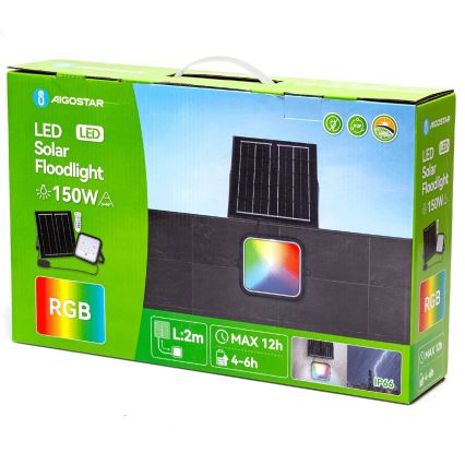 Aigostar - LED RGBW Proyector solar regulable LED/150W/3,4V IP66 + control remoto