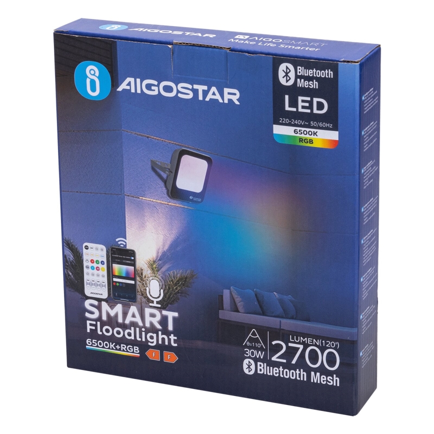 Aigostar - LED RGBW Proyector regulable MESH Inteligente LED/30W/230V 6500K IP65 + control remoto