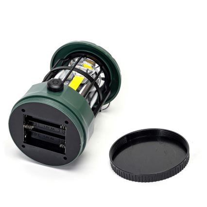 Aigostar - Linterna de camping LED regulable LED/3xAA verde 17,5 cm