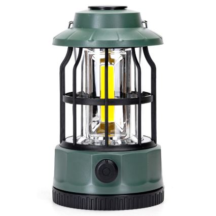 Aigostar - Linterna de camping LED regulable LED/3xAA verde 17,5 cm