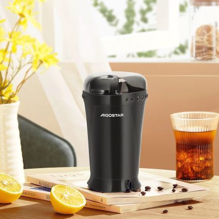 Aigostar - Molinillo eléctrico de café en grano 60g 200W/230V negro