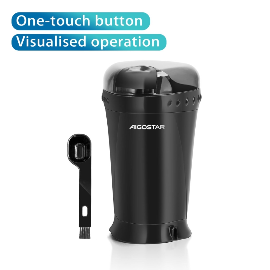Aigostar - Molinillo eléctrico de café en grano 60g 200W/230V negro