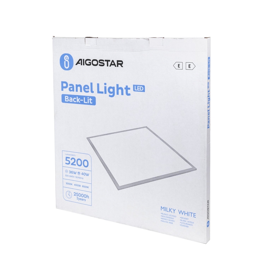 Aigostar - Panel LED empotrado LED/40W/230V 3000K/4000K/6500K 60x60cm blanco
