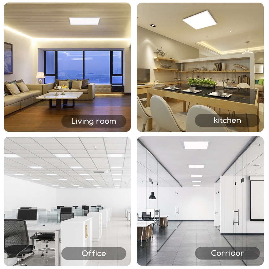 Aigostar - Panel LED empotrado LED/40W/230V 3000K/4000K/6500K 60x60cm blanco