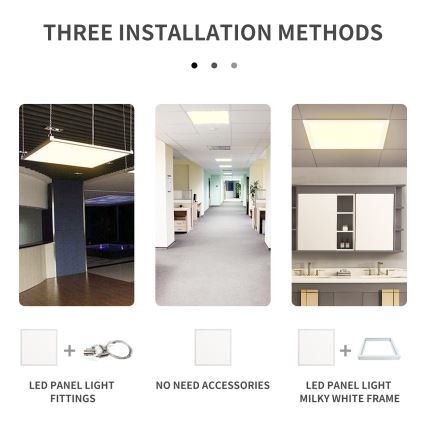 Aigostar - Panel LED empotrado LED/40W/230V 3000K/4000K/6500K 60x60cm blanco