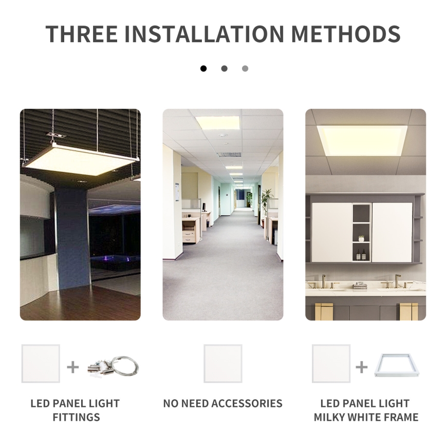 Aigostar - Panel LED empotrado LED/40W/230V 3000K/4000K/6500K 60x60cm blanco