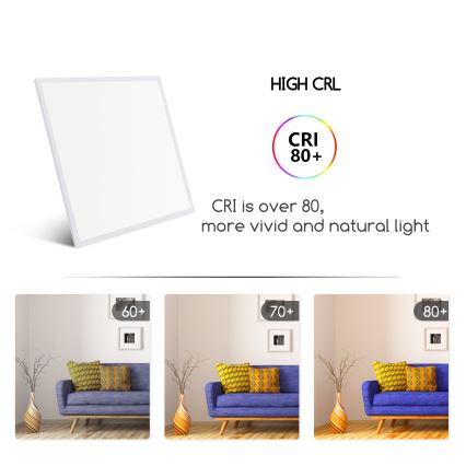 Aigostar - Panel LED empotrado LED/40W/230V 3000K/4000K/6500K 60x60cm blanco