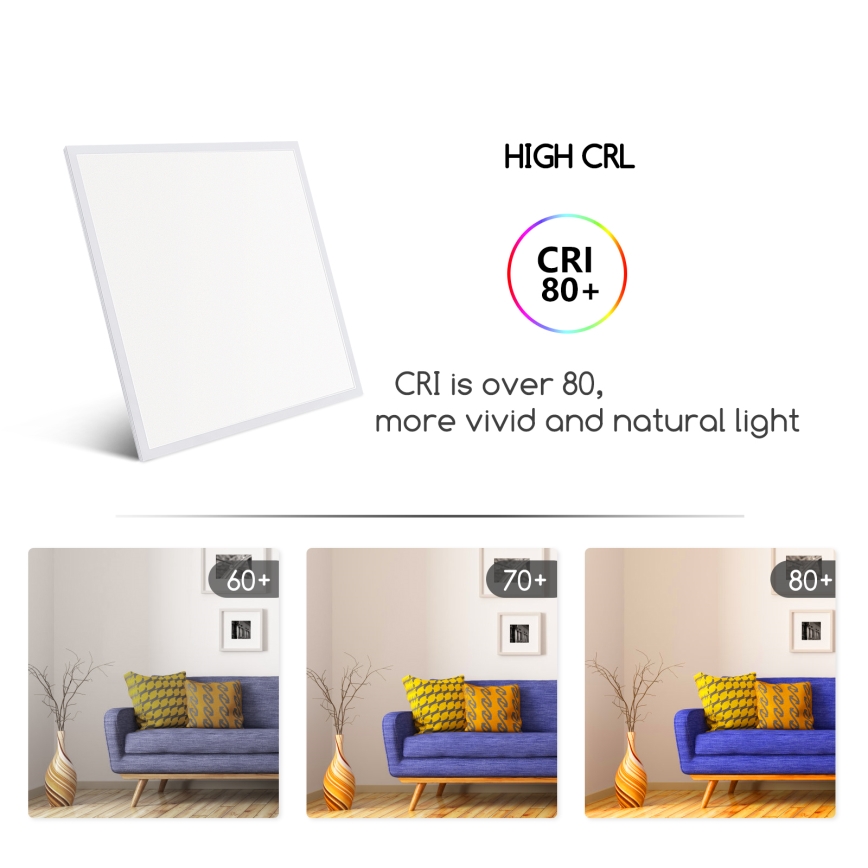 Aigostar - Panel LED empotrado LED/40W/230V 3000K/4000K/6500K 60x60cm blanco