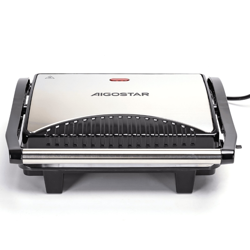 Aigostar - Parrilla de contacto 1000W/230V negro/cromo mate