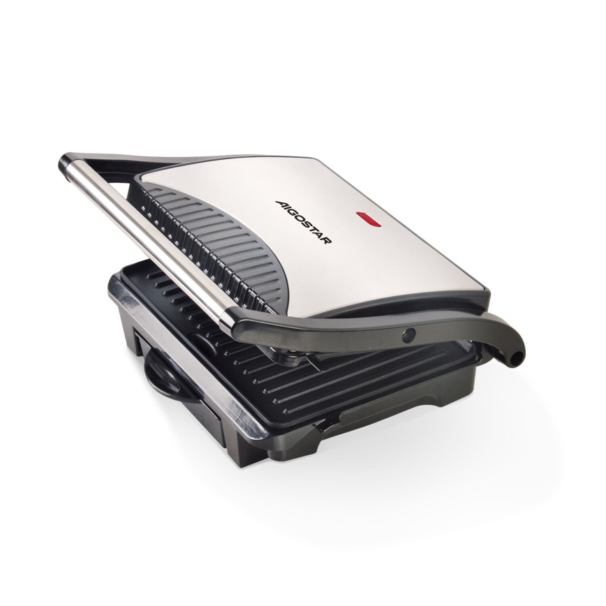 Aigostar - Parrilla de contacto 1000W/230V negro/cromo mate