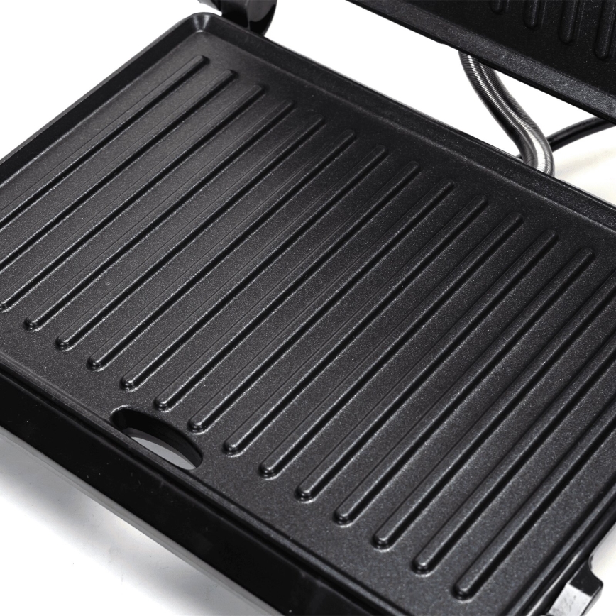 Aigostar - Parrilla de contacto 1000W/230V negro/cromo mate