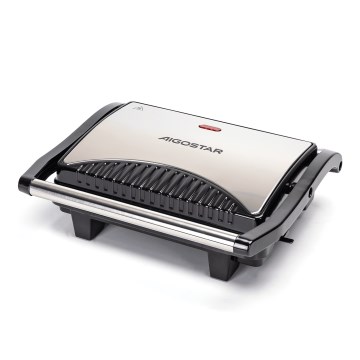 Aigostar - Parrilla de contacto 1000W/230V negro/cromo mate