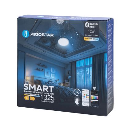 Aigostar - Luz de techo LED regulable para baño MESH Inteligente LED/12W/230V 3000-6500K IP44 + control remoto