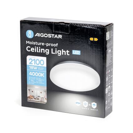 Aigostar - Plafón LED de baño LED/18W/230V 4000K IP54