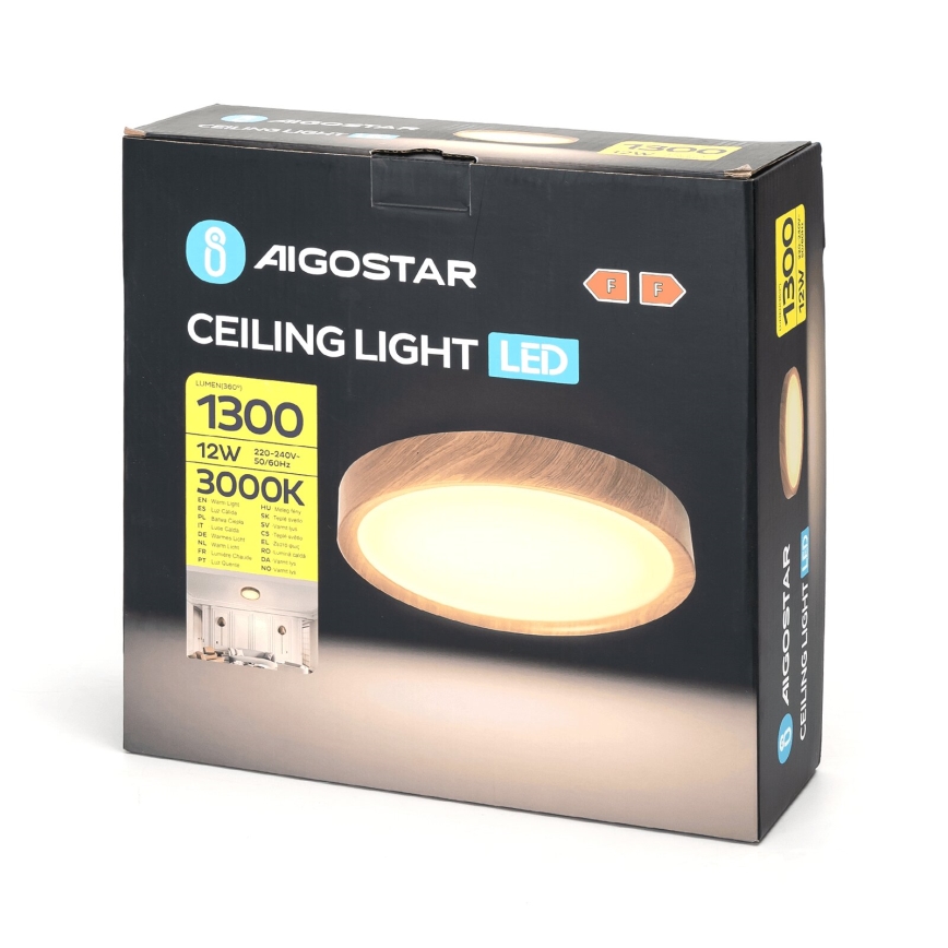 Aigostar - Plafón LED LED/12W/230V 3000K diá. 26,3 cm