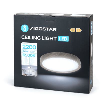 Aigostar - Plafón LED LED/20W/230V 6500K diá. 33,7 cm