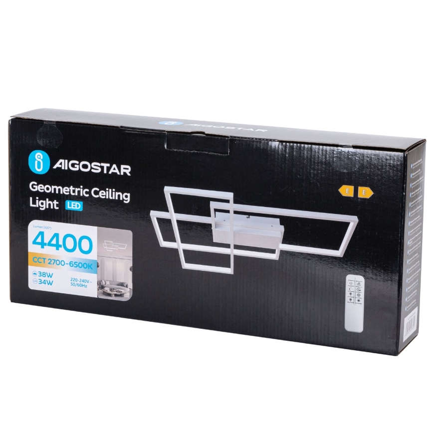 Aigostar - Plafón LED regulable LED/38W/230V 2700-6500K + control remoto