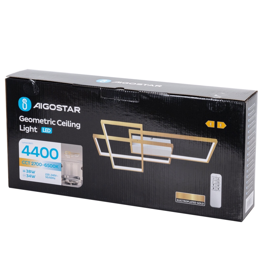 Aigostar - Plafón LED regulable LED/38W/230V 2700-6500K + control remoto