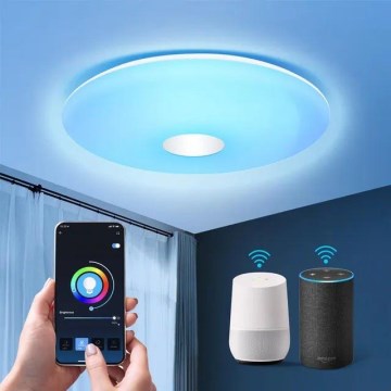 Aigostar - Plafón LED RGBW regulable 18W/230V diá. 34 cm Wi-Fi