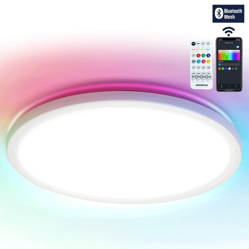 Aigostar - Plafón LED RGBW regulable MESH LED/24W/230V 3000-6500K blanco + control remoto