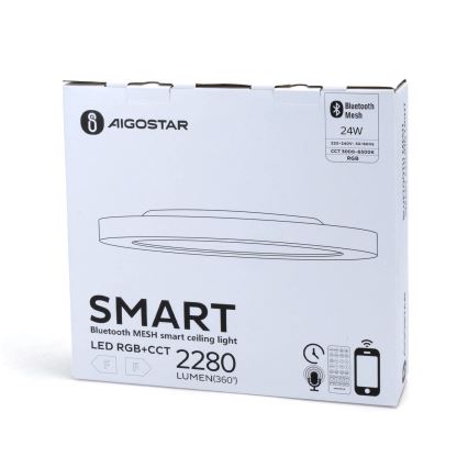 Aigostar - Plafón LED RGBW regulable MESH LED/24W/230V 3000-6500K blanco + control remoto