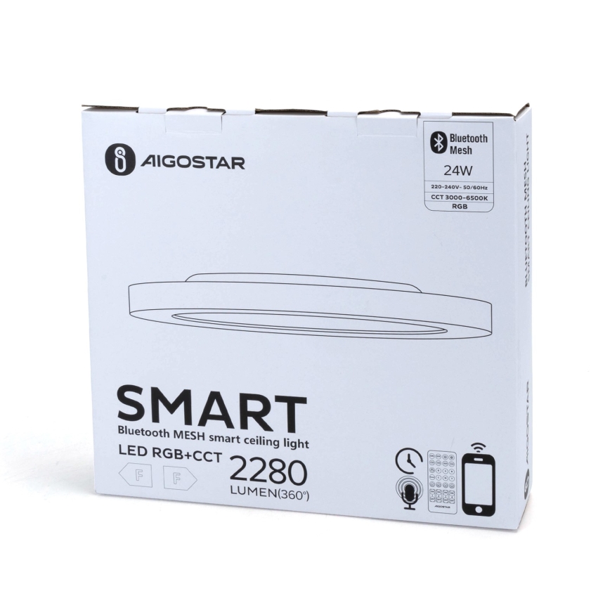 Aigostar - Plafón LED RGBW regulable MESH LED/24W/230V 3000-6500K blanco + control remoto