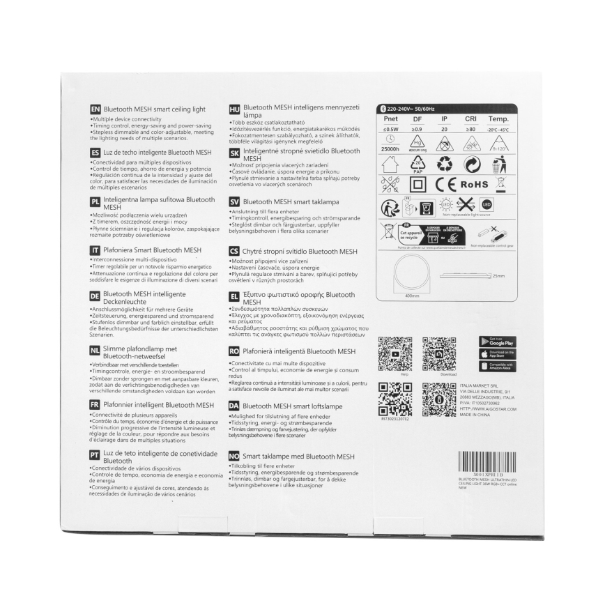 Aigostar - Plafón LED RGBW regulable MESH LED/36W/230V 3000-6500K blanco + control remoto