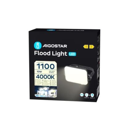 Aigostar - Proyector LED LED/10W/230V 4000K IP65 negro