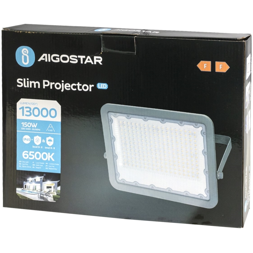 Aigostar - Proyector LED LED/150W/230V gris 6500K IP65