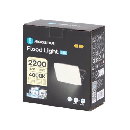 Aigostar - Proyector LED LED/20W/230V 4000K IP65 negro