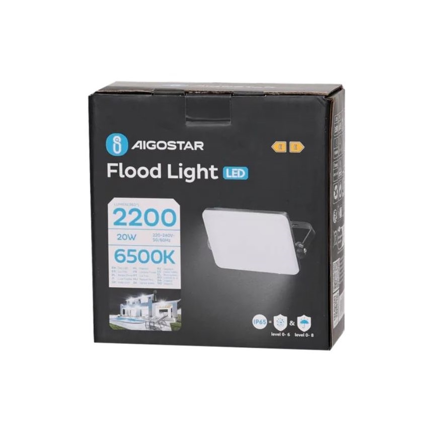 Aigostar - Proyector LED LED/20W/230V 6500K IP65 negro