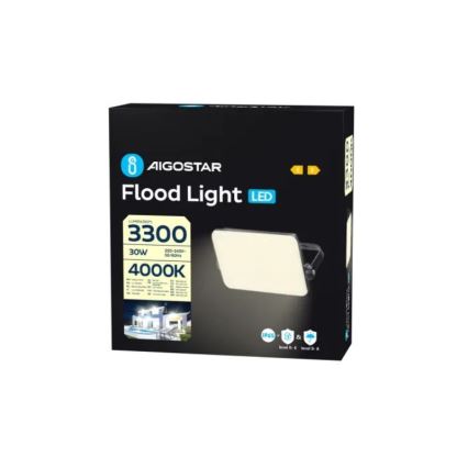 Aigostar - Proyector LED LED/30W/230V 4000K IP65 negro