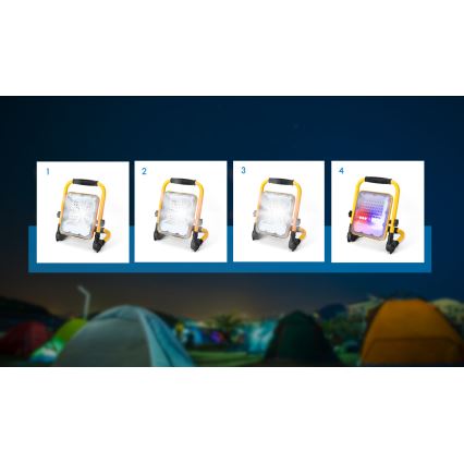 Aigostar - Proyector LED recargable y regulable LED/100W/5V 6500K IP65 1500mAh