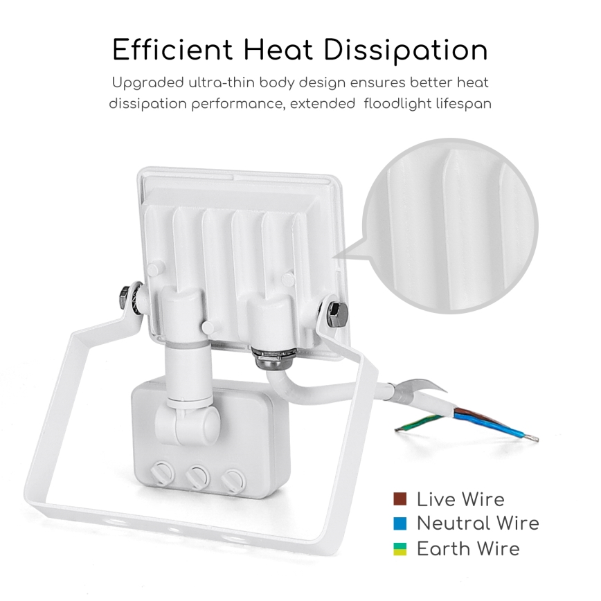 Aigostar - Reflector LED con sensor LED/10W/230V 4000K IP65 blanco