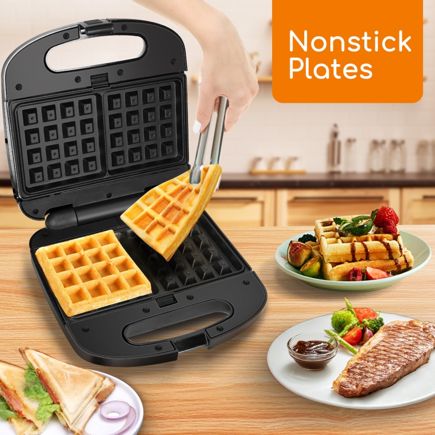 Aigostar - Sandwichera 800W/230V negro