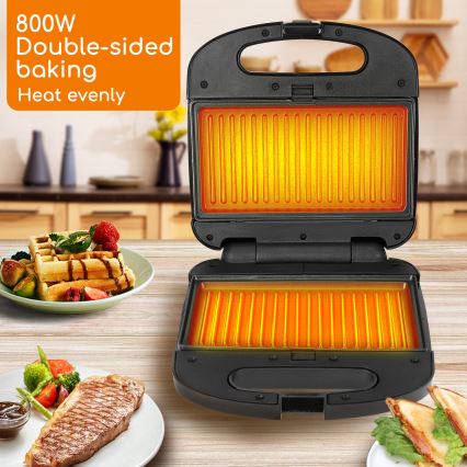 Aigostar - Sandwichera 800W/230V negro