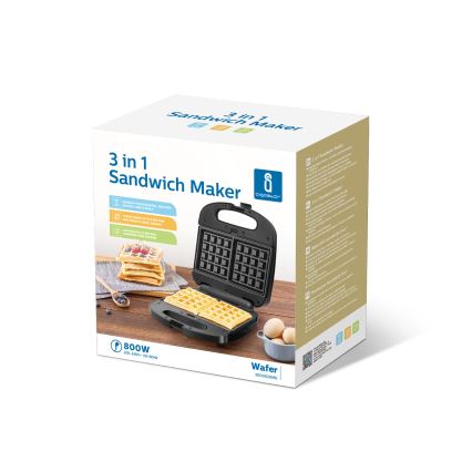 Aigostar - Sandwichera 800W/230V negro