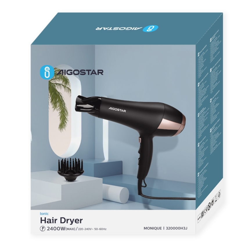 Aigostar - Secador de pelo 2400W/230V negro