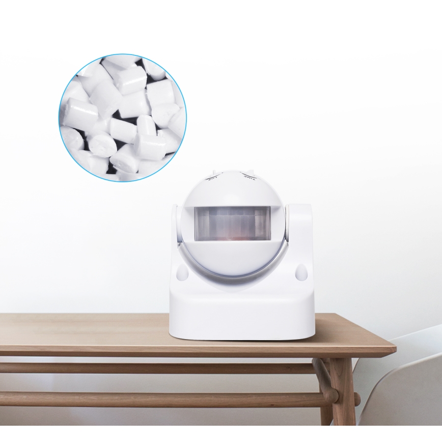 Aigostar - Sensor de movimiento infrarrojo para exteriores 230V IP44 blanco