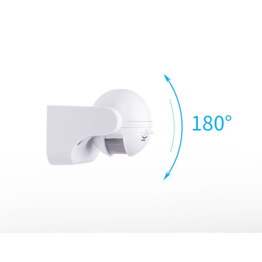 Aigostar - Sensor de movimiento infrarrojo para exteriores 230V IP44 blanco